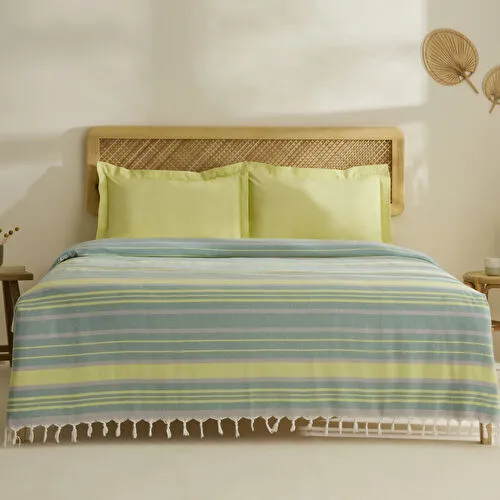 Karaca Home Lynora Çift Kişilik Peştamal Pike Takımı Haki