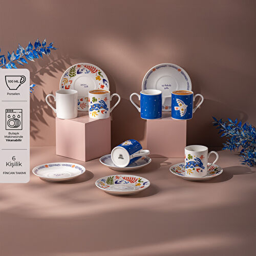 Emsan Lucky 6'lı Kahve Fincan Takımı 100 ml