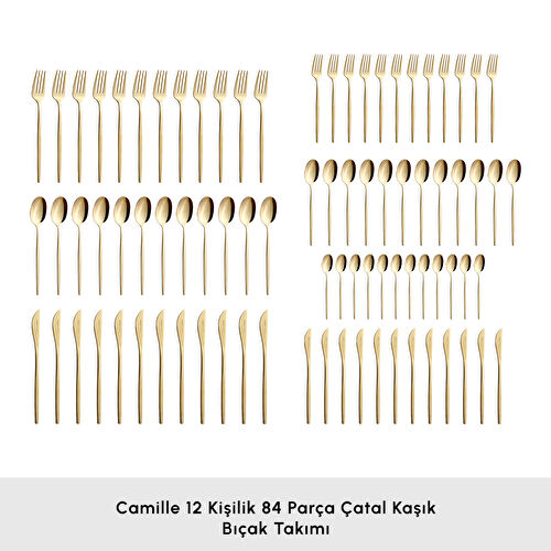 Karaca Camille 12 Kişilik 84 Parça Çatal Kaşık Bıçak Takımı