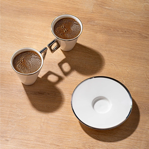 Emsan Zen 6'lı Kahve Fincan Takımı Platin 80 ml Emsan Zen 6'lı Kahve Fincan Takımı Platin 80 ml