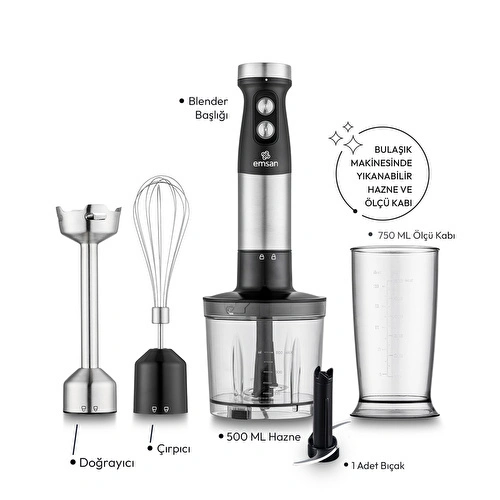 Emsan Gusto 3in1 Blender Seti Inox 1200W Emsan Gusto 3in1 Blender Seti Inox 1200W