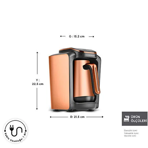 Karaca Hatır Neo Inox Çelik Cezveli Türk Kahve Makinesi Bronze Karaca Hatır Neo Inox Çelik Cezveli Türk Kahve Makinesi Bronze
