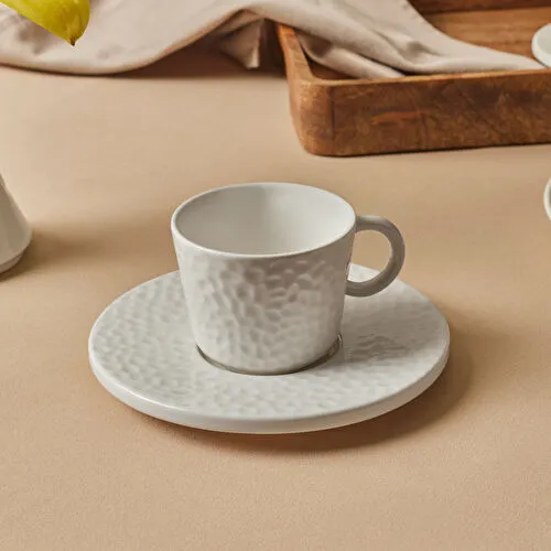Karaca x Refika Bembeyaz Yuvarlak Tabaklı Çay Fincanı 200 ml