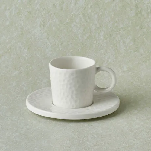 Karaca x Refika Bembeyaz Yuvarlak Tabaklı Kahve Fincanı 100 ml