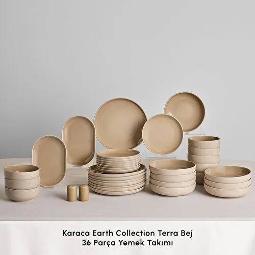 Karaca Earth Collection Terra 36 Parça 8 Kişilik Yemek Takımı Bej Karaca Earth Collection Terra 36 Parça 8 Kişilik Yemek Takımı Bej