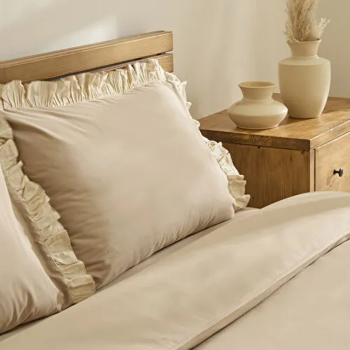 Kaşmir Home Lisa %100 Pamuk Çift Kişilik Nevresim Takımı Bej