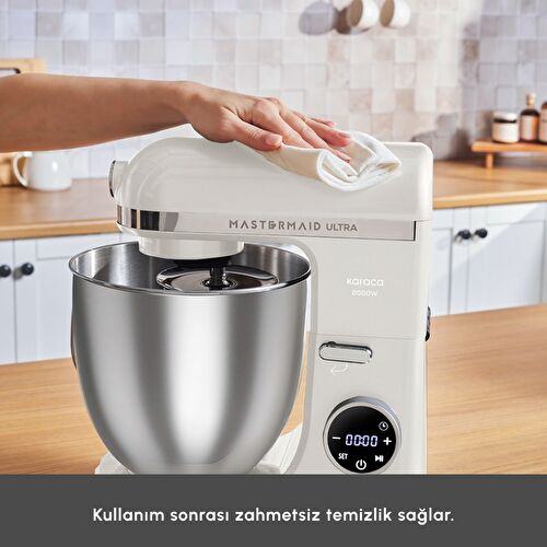 Karaca Mastermaid Chef Ultra D2000W Dijital Ekranlı Hamur Yoğurma Makinesi Starlight 7L Karaca Mastermaid Chef Ultra D2000W Dijital Ekranlı Hamur Yoğurma Makinesi Starlight 7L