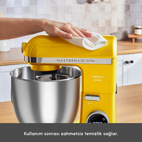 Karaca Mastermaid Chef Ultra D2000W Dijital Ekranlı Hamur Yoğurma Makinesi Pineapple Yellow 7L Karaca Mastermaid Chef Ultra D2000W Dijital Ekranlı Hamur Yoğurma Makinesi Pineapple Yellow 7L