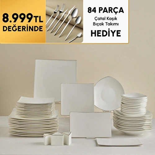 Karaca Stream Bone Jüpiter 53 Parça 12 Kişilik Yemek Takımı Gold