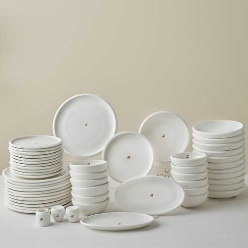 Karaca Stream Bone Neptun Gold Logo 53 Parça 12 Kişilik Yemek Takımı