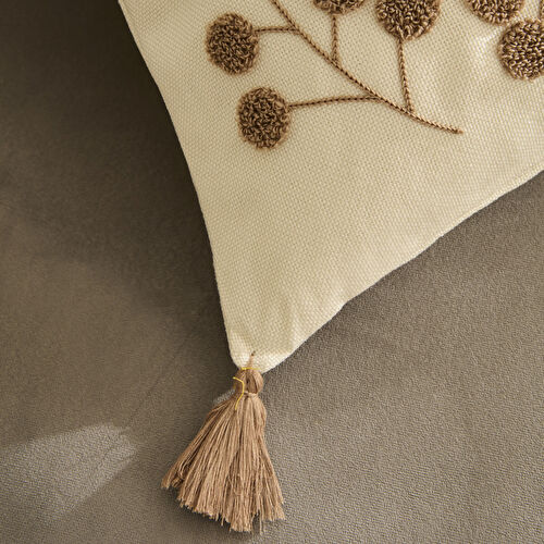 Karaca Home Luna Püsküllü Dolgulu Kırlent 35x42 cm Kahverengi Karaca Home Luna Püsküllü Dolgulu Kırlent 35x42 cm Kahverengi