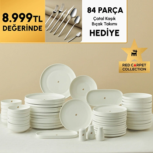 Karaca Stream Bone Merope Gold Logo 53 Parça 12 Kişilik Yemek Takımı