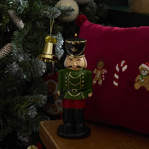 Karaca Home New Year Yılbaşı Nutcracker Şekilli Mum Yeşil 6,5x21 cm