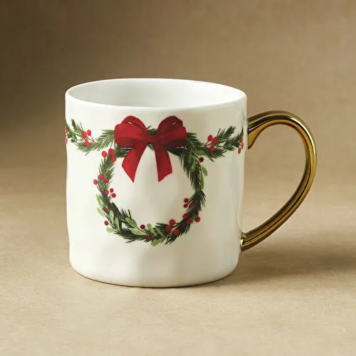 Karaca New Year Yılbaşı Çelenk 2 Kişilik Kupa 320 ml Karaca New Year Yılbaşı Çelenk 2 Kişilik Kupa 320 ml