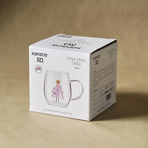Karaca New Year Yılbaşı Pink Pine Tree Kupa 440 ml