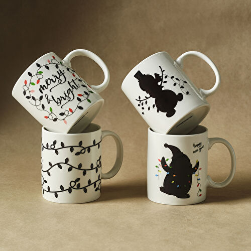 Karaca New Year Yılbaşı Twinkle 4 Kişilik Kupa Seti 340 ml Karaca New Year Yılbaşı Twinkle 4 Kişilik Kupa Seti 340 ml