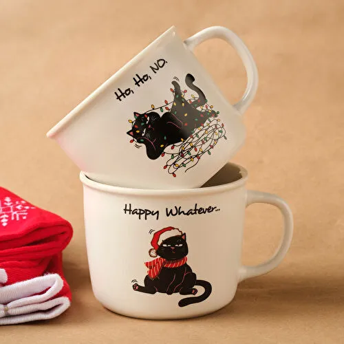 Karaca New Year Yılbaşı Grumpy Cat Çoraplı 2 Kişilik Kupa Seti 350 ml Karaca New Year Yılbaşı Grumpy Cat Çoraplı 2 Kişilik Kupa Seti 350 ml