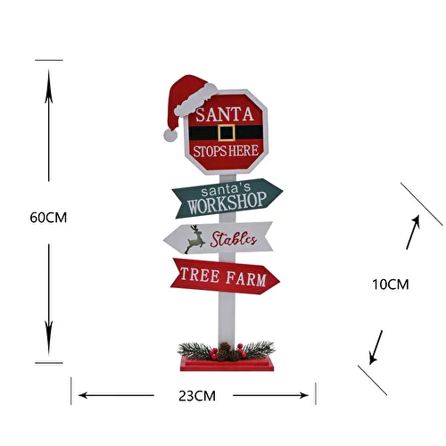 Karaca Home New Year Yılbaşı Santa Sign Dekoratif Obje 60x23x10 cm Karaca Home New Year Yılbaşı Santa Sign Dekoratif Obje 60x23x10 cm