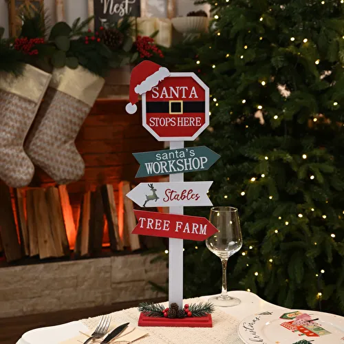 Karaca Home New Year Yılbaşı Santa Sign Dekoratif Obje 60x23x10 cm