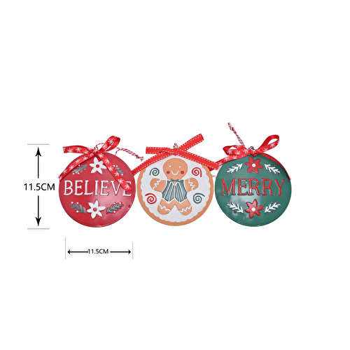 Karaca Home New Year Yılbaşı Wish 3 Parça Ağaç Süsü Seti Karaca Home New Year Yılbaşı Wish 3 Parça Ağaç Süsü Seti