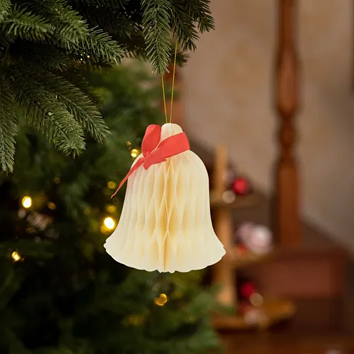 Karaca Home New Year Yılbaşı Çan Şekilli 3 Adet Ağaç Süsü 14,7 x 14,7 x 17,8 cm