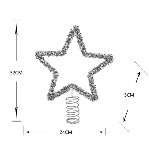 Karaca Home New Year Yılbaşı Shimmering Star Ağaç Başlığı Silver Karaca Home New Year Yılbaşı Shimmering Star Ağaç Başlığı Silver