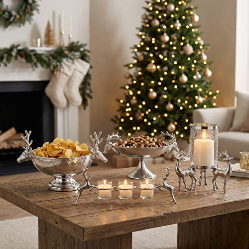 Karaca Home New Year Yılbaşı Geyikli Roe Dekoratif Gondol 21x47x21,5 cm Karaca Home New Year Yılbaşı Geyikli Roe Dekoratif Gondol 21x47x21,5 cm