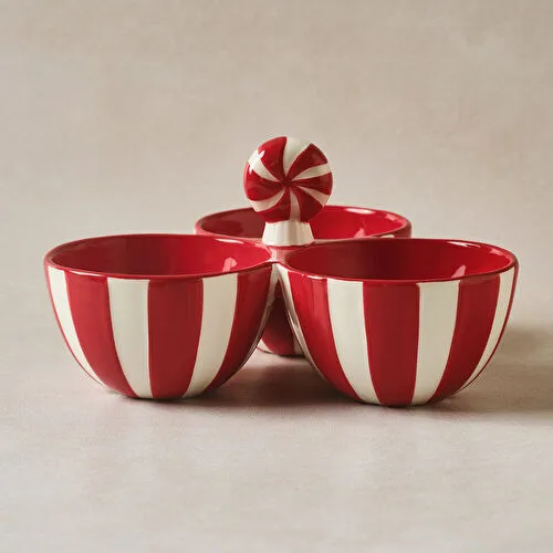 Karaca New Year Yılbaşı Candy Twist Bölmeli Çerezlik 21,5 cm