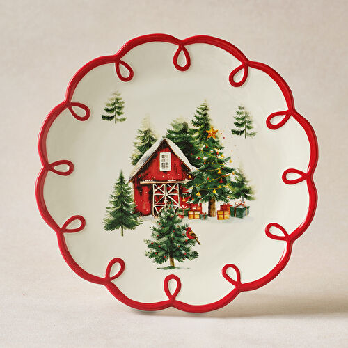 Karca New Year Yılbaşı Cottage Pasta Tabağı 20 cm