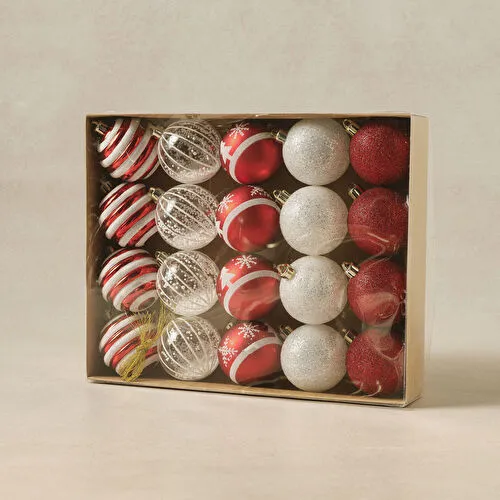 Karaca Home New Year Yılbaşı Dalton 20'li Set Top Ağaç Süsü Kırmızı ve Beyaz 6 cm Karaca Home New Year Yılbaşı Dalton 20'li Set Top Ağaç Süsü Kırmızı ve Beyaz 6 cm