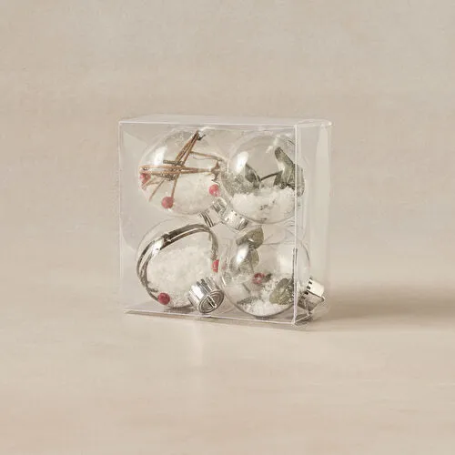 Karaca Home New Year Yılbaşı Flower 4lü Set Top Ağaç Süsü 8 cm Karaca Home New Year Yılbaşı Flower 4lü Set Top Ağaç Süsü 8 cm