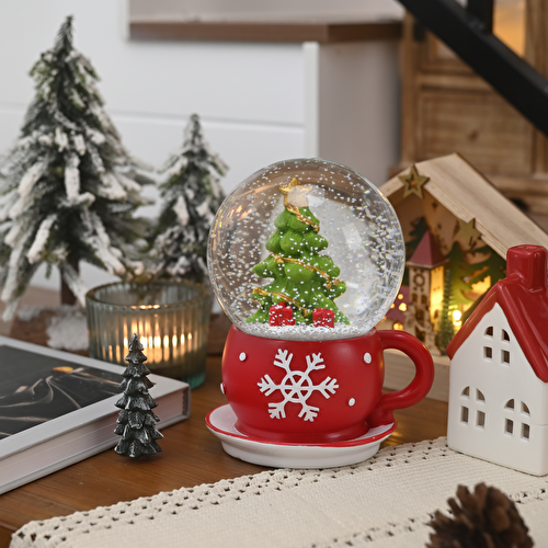 Karaca Home New Year Yılbaşı Coffee Cup Kar Küresi 9,5 x 8 x 11,5 cm