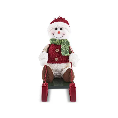Karaca Home New Year Yılbaşı Lucy Snowman Peluş Obje 10x23x26 cm