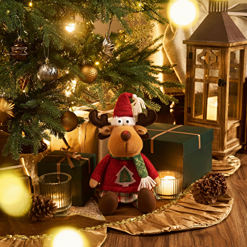 Karaca Home New Year Yılbaşı Henry Reindeer Peluş Obje 16x20x35 cm