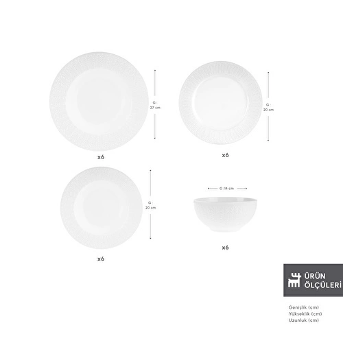 Karaca Forever Bone Luma 24 Parça 6 Kişilik Yemek Takımı Karaca Forever Bone Luma 24 Parça 6 Kişilik Yemek Takımı