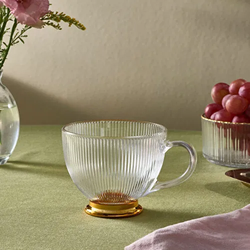 Karaca Esin Çizgili Cam Mug 420 ml