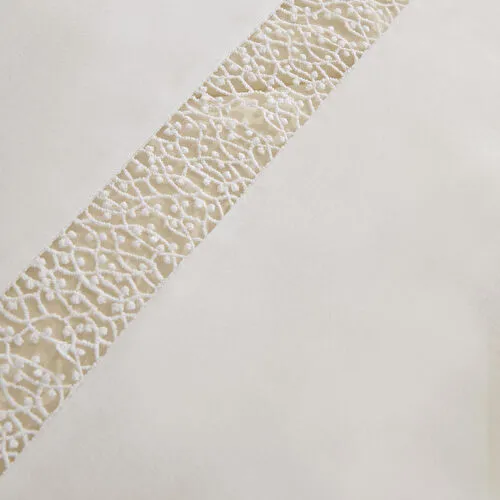 Karaca Home Lumi 80 Tel %100 Pamuk Saten Güpürlü Çift Kişilik Nevresim Takımı Beyaz