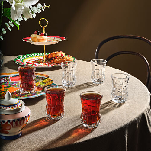 RCR Etna Yüksek Kalite Cam 6'lı Çay Bardağı 140 ml