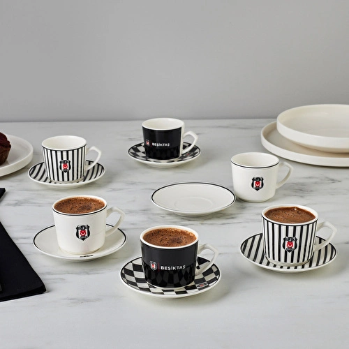Karaca x Beşiktaş Lisanslı 6 Kişilik Kahve Fincan Takımı 80 ml