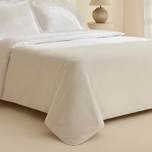 Karaca Home Miel %100 Pamuk Saten Çift Kişilik Nevresim Takımı Beyaz