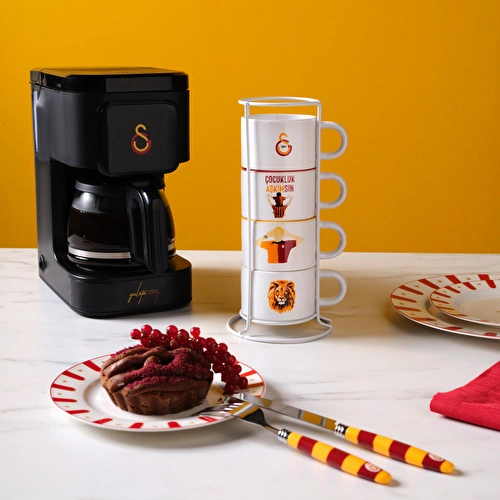 Karaca x Galatasaray 4 Kişilik Standlı Çay Fincan Takımı 180 ml