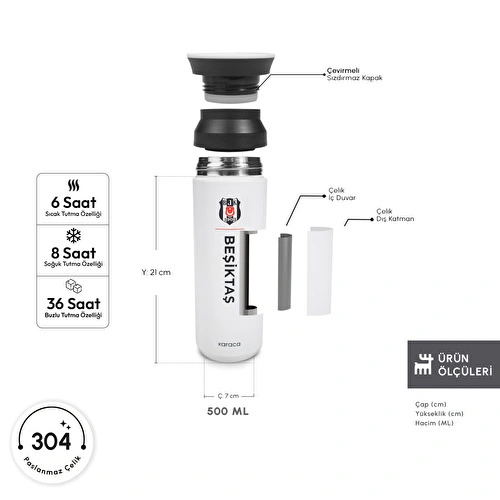 Karaca x Beşiktaş Logo Termos 500 ml