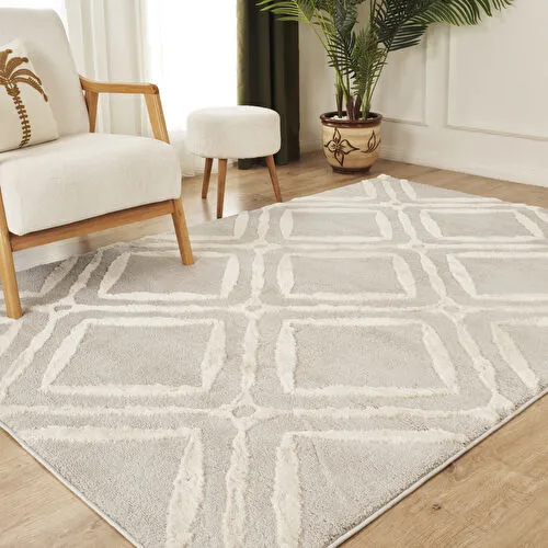 Kaşmir Halı 7/24 Plushy Doha Gri 50x80 cm