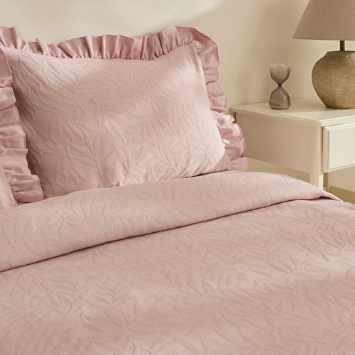 Karaca Home Branley Fırfırlı Çift Kişilik Yatak Örtüsü Takımı Pudra