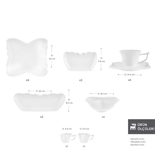 Karaca Stream Bone Pieris 34 Parça 6 Kişilik Kahvaltı Takımı Karaca Stream Bone Pieris 34 Parça 6 Kişilik Kahvaltı Takımı