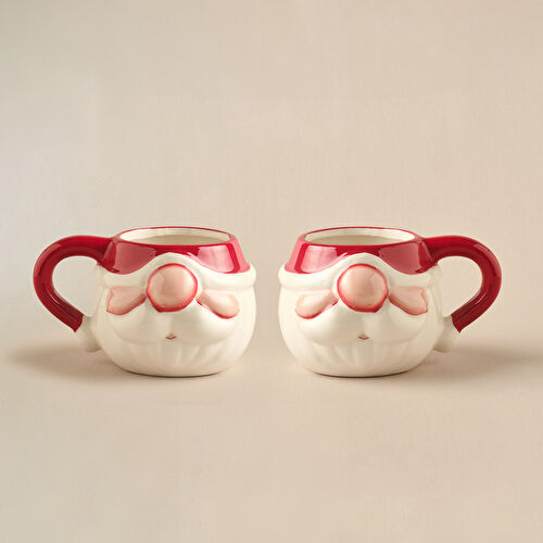 Karaca New Year Yılbaşı Santa Kabartmalı 2'li Kupa Seti 450 ml