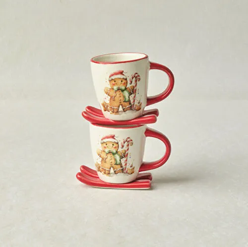 Karaca New Year Yılbaşı Sevimli Kurabiye Adam 2 Kişilik Kahve Fincan Takımı Karaca New Year Yılbaşı Sevimli Kurabiye Adam 2 Kişilik Kahve Fincan Takımı