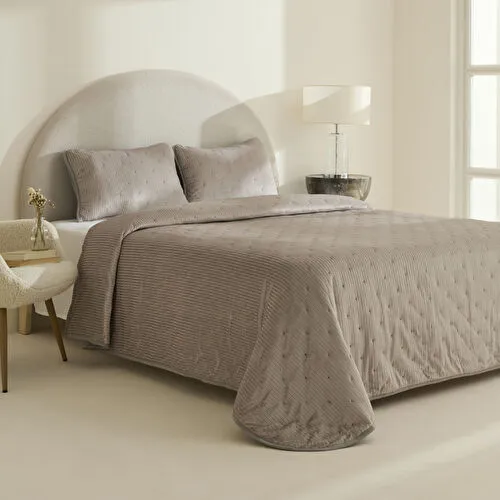 Karaca Home Lorıan Çift Kişilik Yatak Örtüsü Seti Gri Karaca Home Lorıan Çift Kişilik Yatak Örtüsü Seti Gri