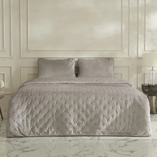 Karaca Home Lorıan Çift Kişilik Yatak Örtüsü Seti Gri