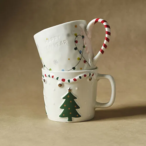 Karaca New Year Yılbaşı Glowy Tree Flake 2'li Kupa 460 ml Karaca New Year Yılbaşı Glowy Tree Flake 2'li Kupa 460 ml